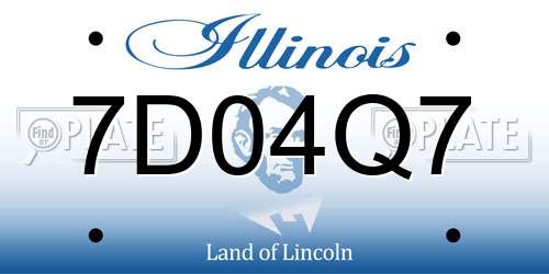 7D04Q7 Illinois License Plate