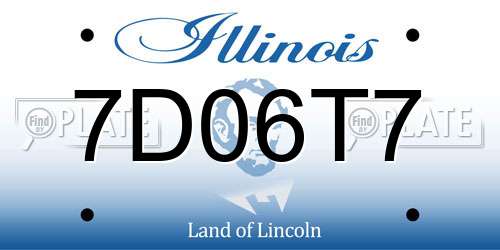 7D06T7 Illinois License Plate