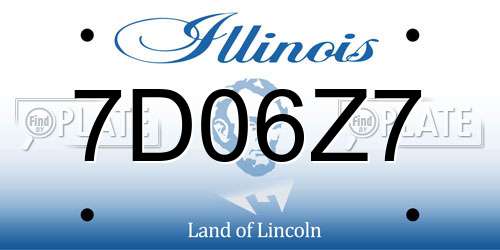 7D06Z7 Illinois License Plate