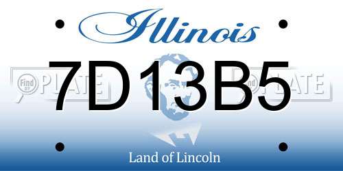 7D13B5 Illinois License Plate