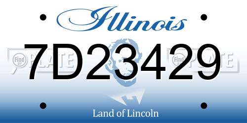 7D23429 Illinois License Plate