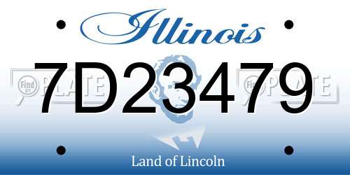 7D23479 Illinois License Plate