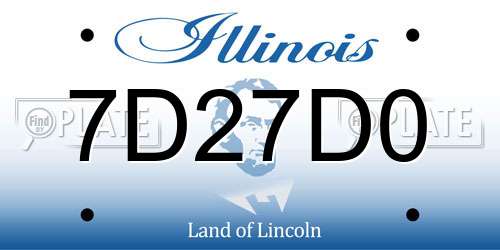 7D27D0 Illinois License Plate