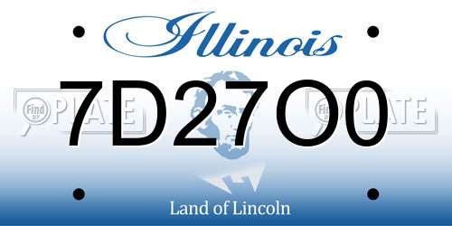 7D27O0 Illinois License Plate