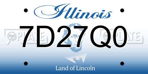 7D27Q0 Illinois License Plate