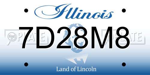 7D28M8 Illinois License Plate