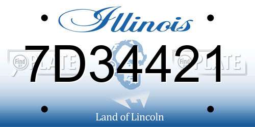 7D34421 Illinois License Plate