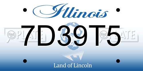7D39T5 Illinois License Plate