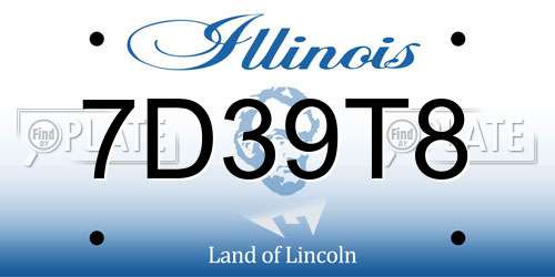 7D39T8 Illinois License Plate