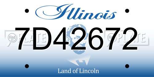 7D42672 Illinois License Plate