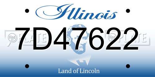 7D47622 Illinois License Plate