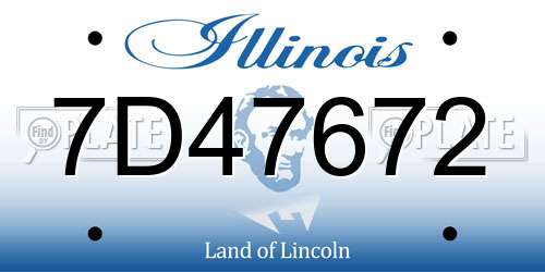 7D47672 Illinois License Plate