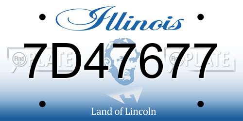 7D47677 Illinois License Plate