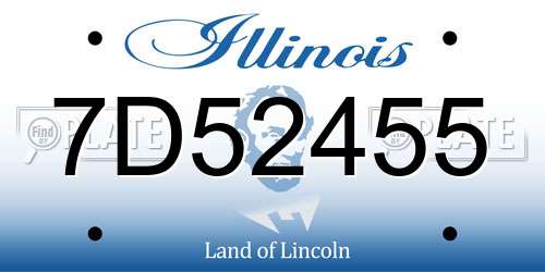7D52455 Illinois License Plate