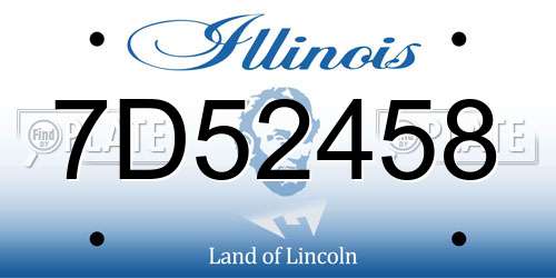 7D52458 Illinois License Plate