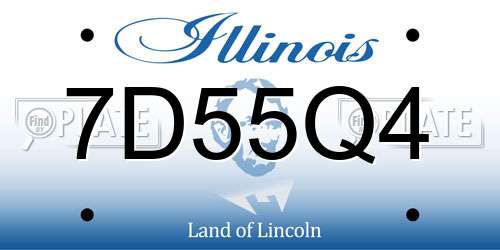 7D55Q4 Illinois License Plate