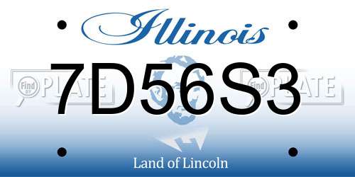 7D56S3 Illinois License Plate