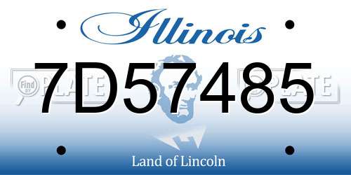7D57485 Illinois License Plate