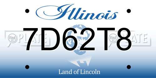 7D62T8 Illinois License Plate