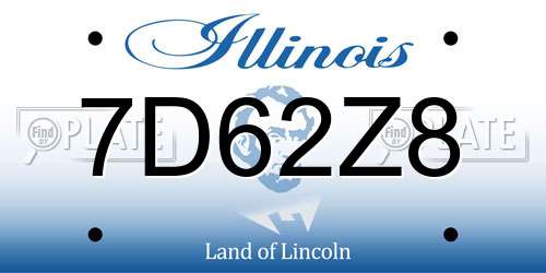 7D62Z8 Illinois License Plate