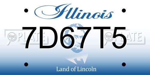 7D67T5 Illinois License Plate