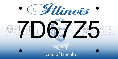 7D67Z5 Illinois License Plate
