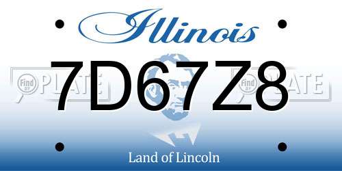 7D67Z8 Illinois License Plate