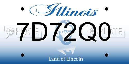 7D72Q0 Illinois License Plate