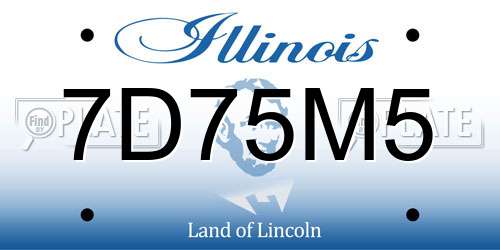 7D75M5 Illinois License Plate