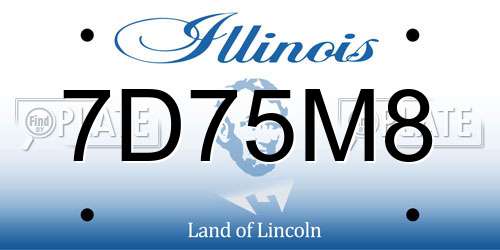 7D75M8 Illinois License Plate