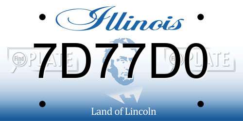 7D77D0 Illinois License Plate