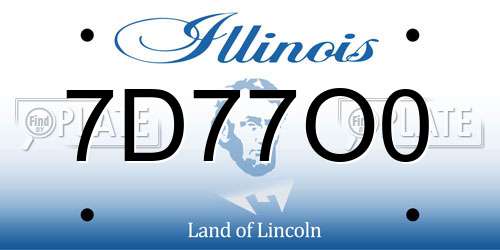 7D77O0 Illinois License Plate