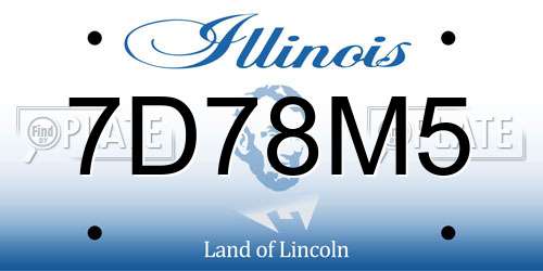 7D78M5 Illinois License Plate