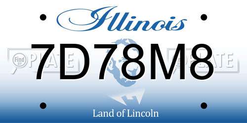 7D78M8 Illinois License Plate