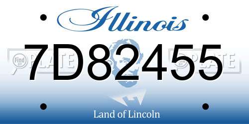 7D82455 Illinois License Plate