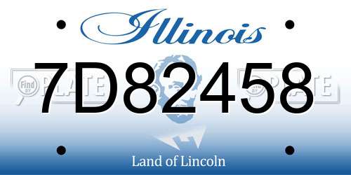 7D82458 Illinois License Plate