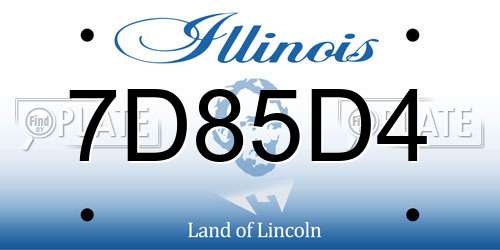 7D85D4 Illinois License Plate