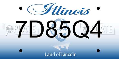 7D85Q4 Illinois License Plate