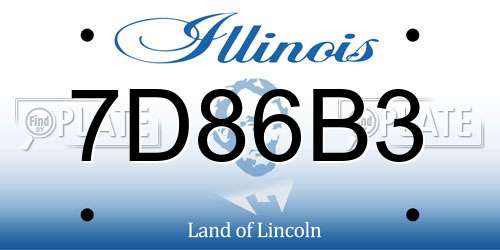 7D86B3 Illinois License Plate