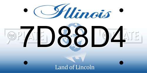 7D88D4 Illinois License Plate