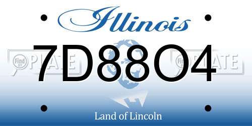 7D88O4 Illinois License Plate