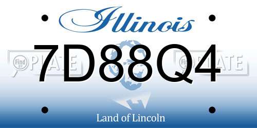 7D88Q4 Illinois License Plate