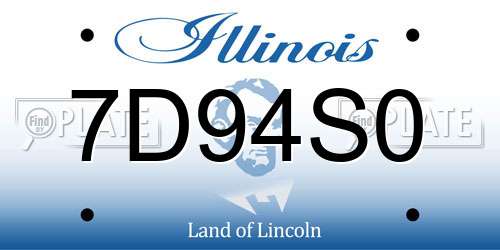 7D94S0 Illinois License Plate