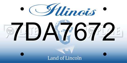 7DA7672 Illinois License Plate