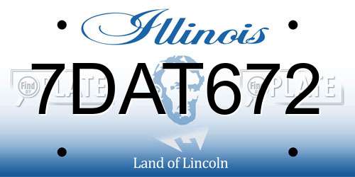 7DAT672 Illinois License Plate