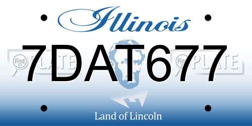 7DAT677 Illinois License Plate