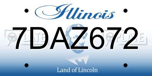 7DAZ672 Illinois License Plate