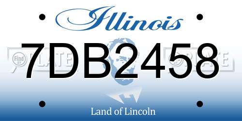 7DB2458 Illinois License Plate