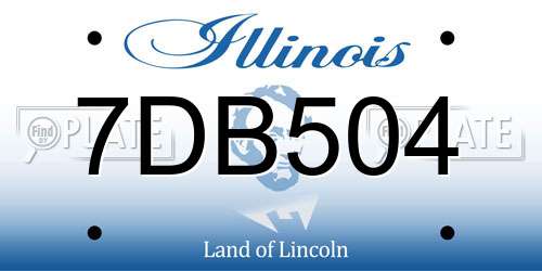 7DB504 Illinois License Plate