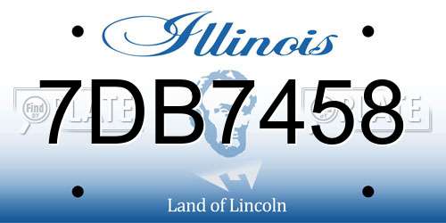 7DB7458 Illinois License Plate